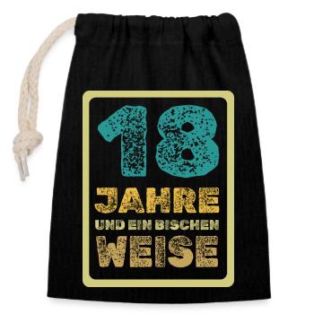 Proverb 18 - Closable cotton gift bag (14x20cm) - black - Front