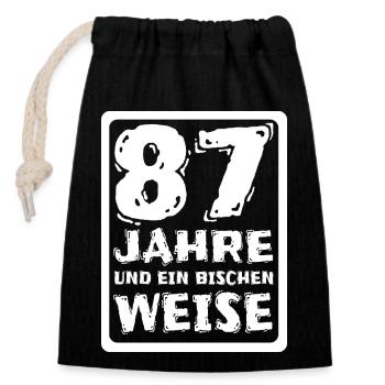 87 - Verschließbarer Geschenkbeutel aus Baumwolle (14x20cm) - Schwarz - Vorne