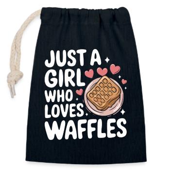Waffles Breakfast Sweets - Closable cotton gift bag (14x20cm) - navy - Front