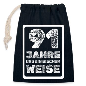 91 - Verschließbarer Geschenkbeutel aus Baumwolle (14x20cm) - Navy - Vorne