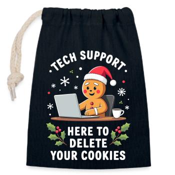 Tech Support, I'm here to delete your cookies - Closable cotton gift bag (14x20cm) - navy - Front