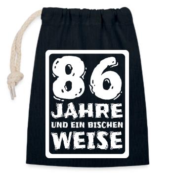 86 - Verschließbarer Geschenkbeutel aus Baumwolle (14x20cm) - Navy - Vorne