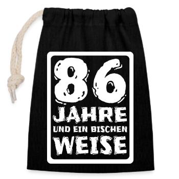 86 - Verschließbarer Geschenkbeutel aus Baumwolle (14x20cm) - Schwarz - Vorne