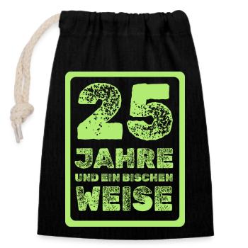 Proverb 25 - Closable cotton gift bag (14x20cm) - black - Front