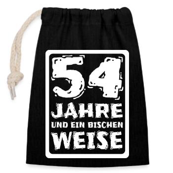 Spruch 54 - Verschließbarer Geschenkbeutel aus Baumwolle (14x20cm) - Schwarz - Vorne