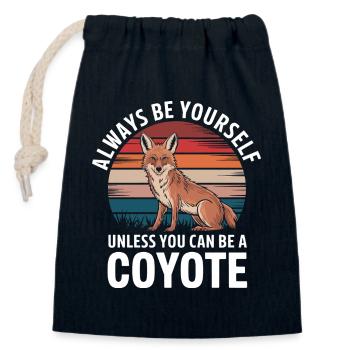 Coyote Animal Funny - Closable cotton gift bag (14x20cm) - navy - Front