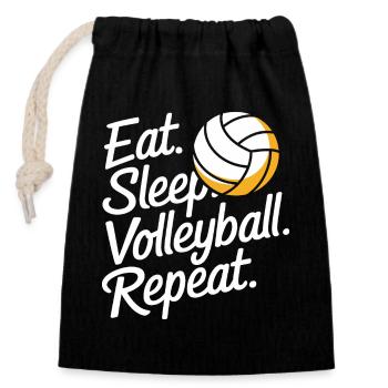Volleyball Players Beach Volleyball Volleyball Players - Closable cotton gift bag (14x20cm) - black - Front