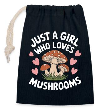 Pilz Pilze Funghi Champignon - Verschließbarer Geschenkbeutel aus Baumwolle (14x20cm) - Navy - Vorne