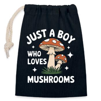 Pilz Pilze Funghi Champignon - Verschließbarer Geschenkbeutel aus Baumwolle (14x20cm) - Navy - Vorne