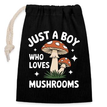 Mushroom Mushrooms Funghi Mushroom - Closable cotton gift bag (14x20cm) - black - Front