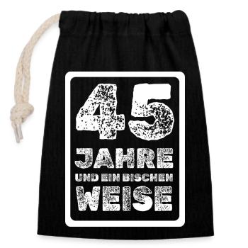 45 - Verschließbarer Geschenkbeutel aus Baumwolle (14x20cm) - Schwarz - Vorne