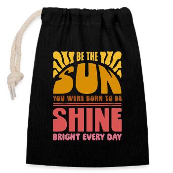Be the Sun you were born to be - Quote design - Closable cotton gift bag (14x20cm) - black - Front