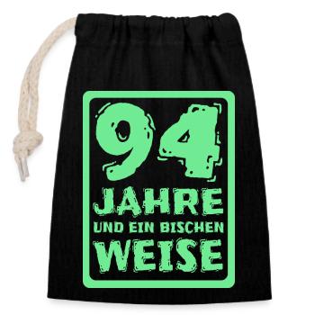 Proverb 94 - Closable cotton gift bag (14x20cm) - black - Front