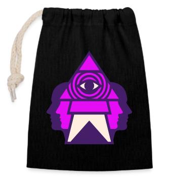 Third Eye Logo - Closable cotton gift bag (14x20cm) - black - Front