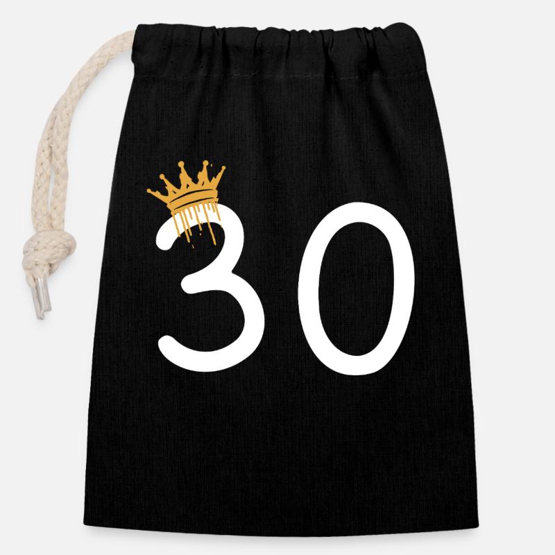 30 - Closable cotton gift bag (14x20cm) - black
