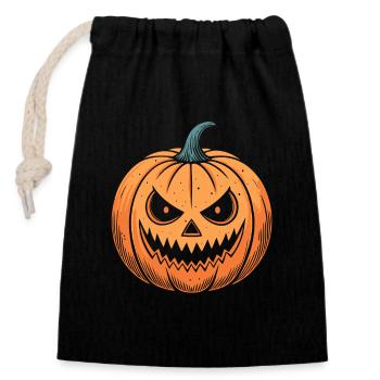 Snapping Pumpkin Halloween - Closable cotton gift bag (14x20cm) - black - Front