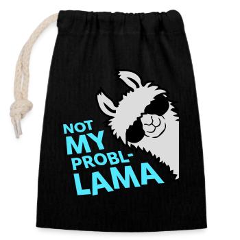 Lama Not My Problama Cool Sonnenbrille Seitlich - Verschließbarer Geschenkbeutel aus Baumwolle (14x20cm) - Schwarz - Vorne