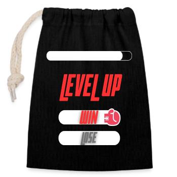 Level Up Win Lose Conception de jeux de sport - Sac cadeau en coton avec cordon (14 x 20 cm) - noir - Devant