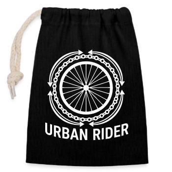 Urban Rider - Closable cotton gift bag (14x20cm) - black - Front