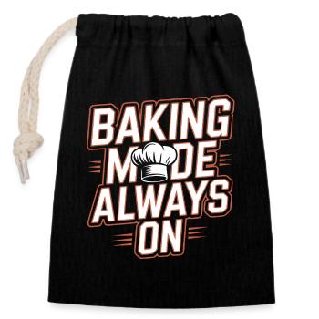 Mode de cuisson toujours activé - Sac cadeau en coton avec cordon (14 x 20 cm) - noir - Devant