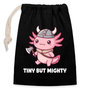 Petit Dragon Viking - Sac cadeau en coton avec cordon (14 x 20 cm) - noir - Devant