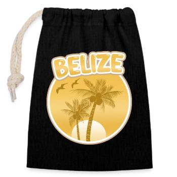 Urlaub Belize - Verschließbarer Geschenkbeutel aus Baumwolle (14x20cm) - Schwarz - Vorne