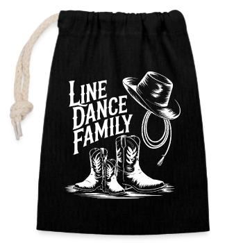 Line Dance Family Cowboy Boots - Closable cotton gift bag (14x20cm) - black - Front