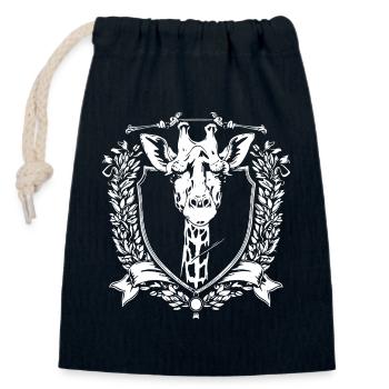 Giraffes Crest Shield - Closable cotton gift bag (14x20cm) - navy - Front