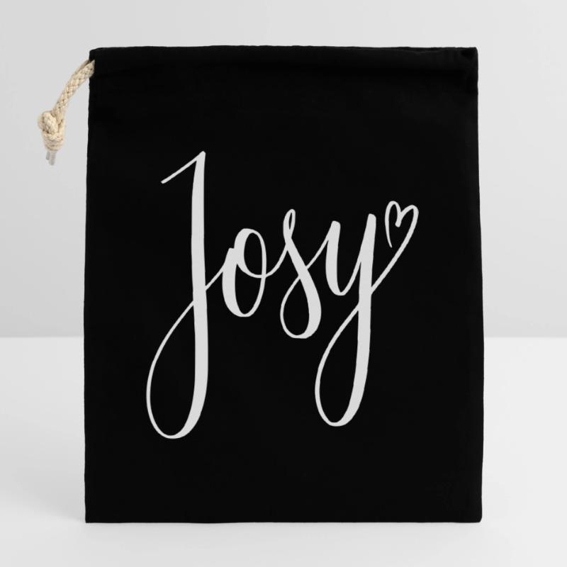 Josy Script Conception de cœurs Sac cadeau en coton avec cordon (14 x 20 cm)