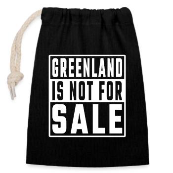 Greenland is not for sale - Verschließbarer Geschenkbeutel aus Baumwolle (14x20cm) - Schwarz - Vorne