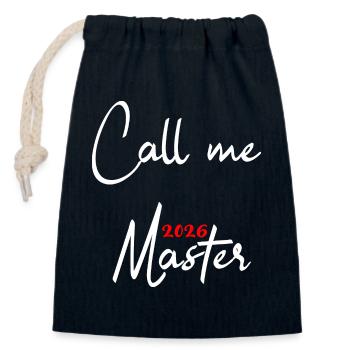 Diplôme de Master 2026 - Sac cadeau en coton avec cordon (14 x 20 cm) - bleu marine - Devant