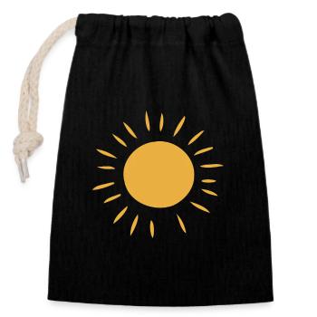 Warm Minimalist Sun - Closable cotton gift bag (14x20cm) - black - Front