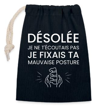 Physiotherapist Humor Funny Gift Physiotherapist - Closable cotton gift bag (14x20cm) - navy - Front