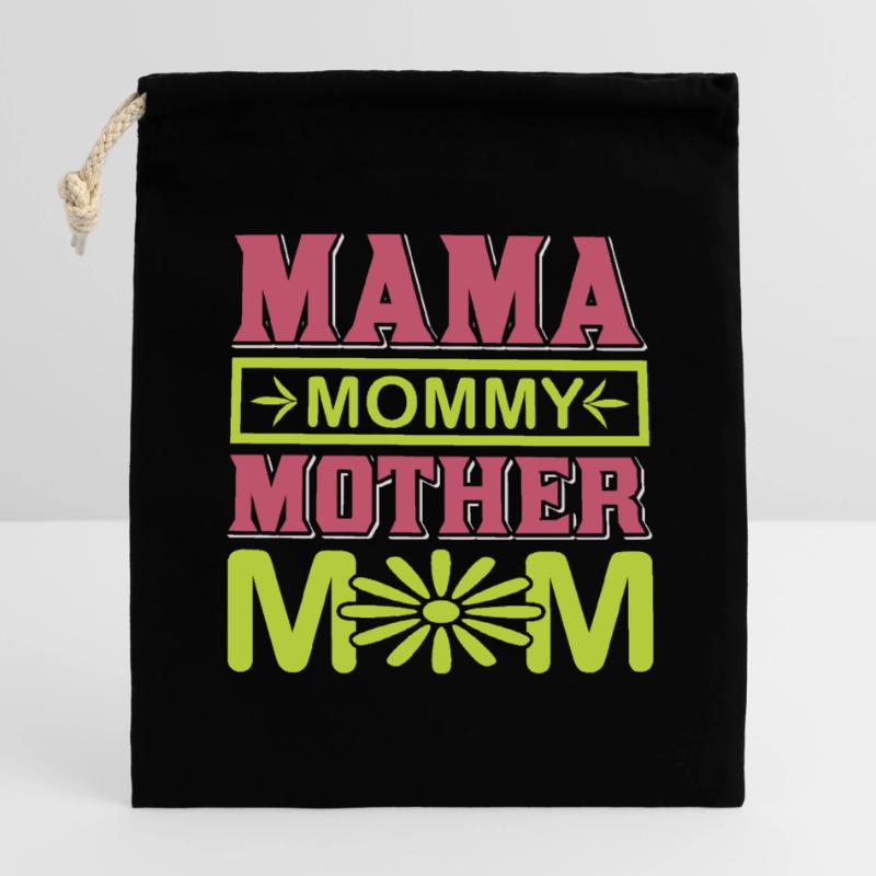Mama Mama Mama Mama süßes Mutterschaftsgeschenk-Hemd Verschließbarer Geschenkbeutel aus Baumwolle (14x20cm)