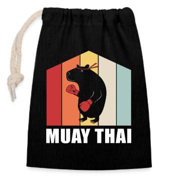 Muay thai Kickboxer Kickboxing Thai boxing - Verschließbarer Geschenkbeutel aus Baumwolle (14x20cm) - Schwarz - Vorne
