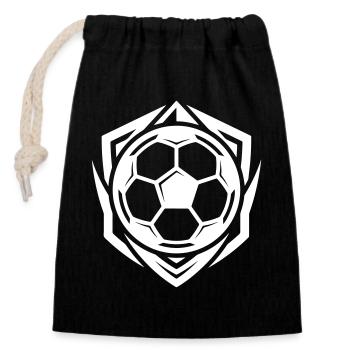 Soccer Icon - Closable cotton gift bag (14x20cm) - black - Front