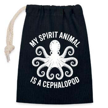 Krake Spirit Animal - Verschließbarer Geschenkbeutel aus Baumwolle (14x20cm) - Navy - Vorne