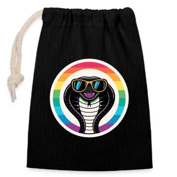 Royal Cobra Rainbow Retro Eyeglasses - Closable cotton gift bag (14x20cm) - black - Front