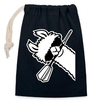 Cool Llama Head Sunglasses Dart Mouth Side - Closable cotton gift bag (14x20cm) - navy - Front