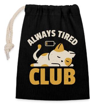 Club Toujours Fatigué - Sac cadeau en coton avec cordon (14 x 20 cm) - noir - Devant