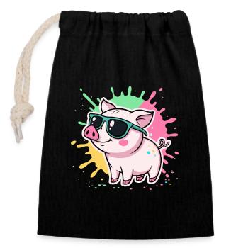 Warm Pig Sunglasses - Closable cotton gift bag (14x20cm) - black - Front