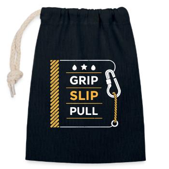 Grip Slip Pull Corde - Sac cadeau en coton avec cordon (14 x 20 cm) - bleu marine - Devant