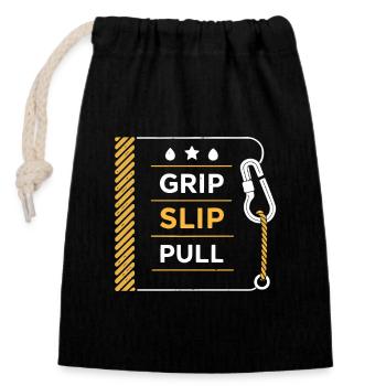 Grip Slip Sweater Rope - Closable cotton gift bag (14x20cm) - black - Front
