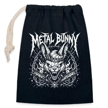 Metal Bunny Chain Claws - Closable cotton gift bag (14x20cm) - navy - Front