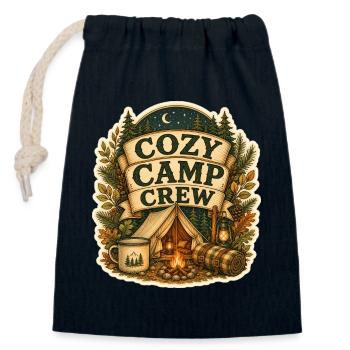 COZY CAMP CREW - Verschließbarer Geschenkbeutel aus Baumwolle (14x20cm) - Navy - Vorne