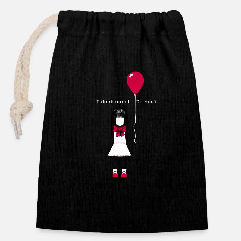 fou - Sac cadeau en coton avec cordon (14 x 20 cm) - noir