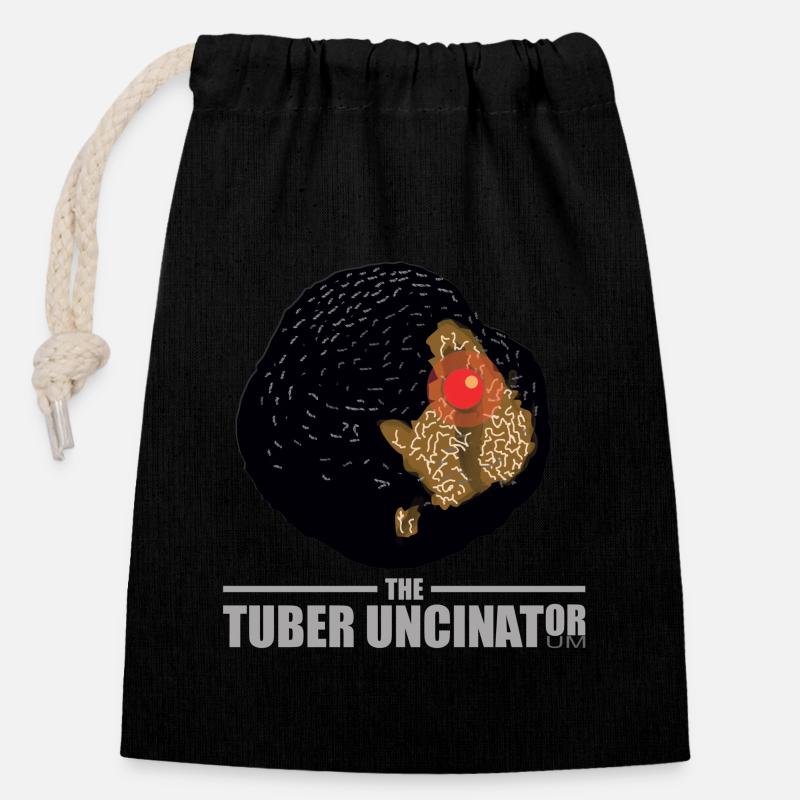 Tuber Uncinator - Sac cadeau en coton avec cordon (14 x 20 cm) - noir