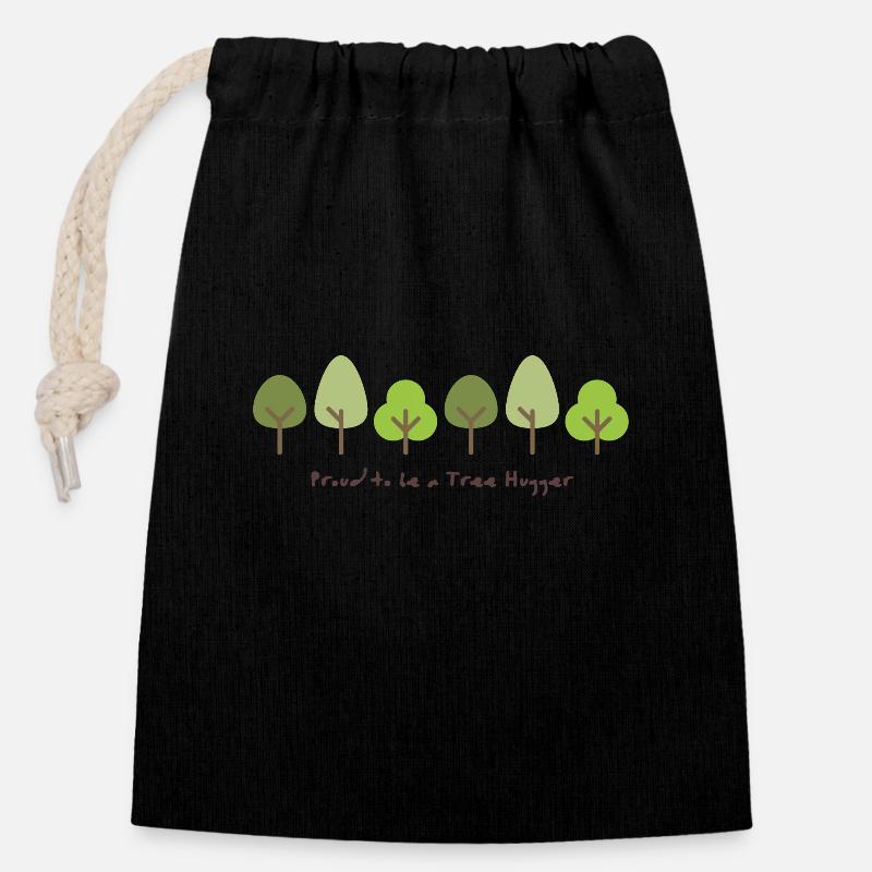 proud to be a tree hugger - Closable cotton gift bag (14x20cm) - black