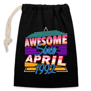 April 1992 - Closable cotton gift bag (14x20cm) - black - Front