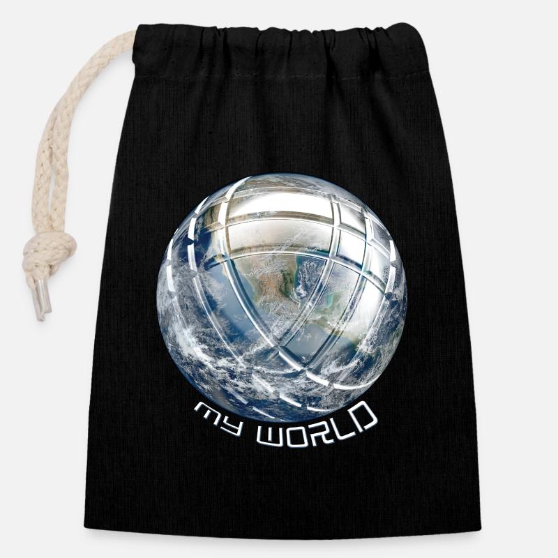 La pétanque - Sac cadeau en coton avec cordon (14 x 20 cm) - noir